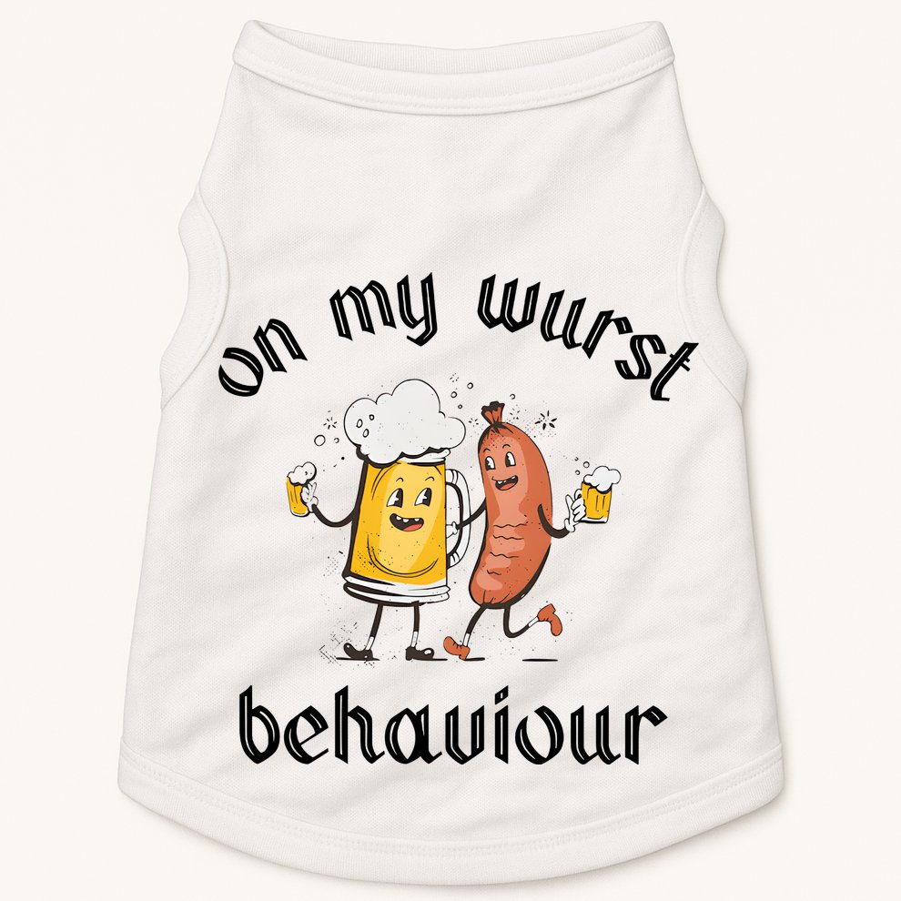 Funny Oktoberfest On My Wurst Behaviour Beer Hot Dog Drinking Team Doggie Tank