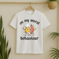 Funny Oktoberfest On My Wurst Behaviour Beer Hot Dog Drinking Team T-Shirt