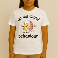 Funny Oktoberfest On My Wurst Behaviour Beer Hot Dog Drinking Team T-Shirt