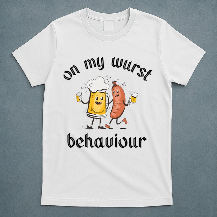 Funny Oktoberfest On My Wurst Behaviour Beer Hot Dog Drinking Team T-Shirt