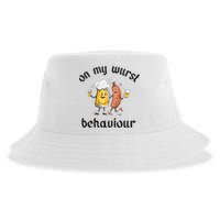 Funny Oktoberfest On My Wurst Behaviour Beer Hot Dog Drinking Team Sustainable Bucket Hat