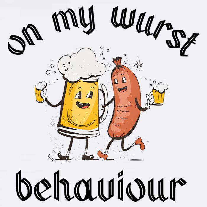Funny Oktoberfest On My Wurst Behaviour Beer Hot Dog Drinking Team Sustainable Bucket Hat