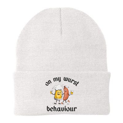 Funny Oktoberfest On My Wurst Behaviour Beer Hot Dog Drinking Team Beanie