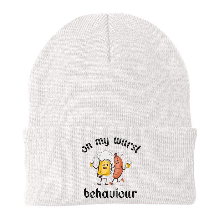 Funny Oktoberfest On My Wurst Behaviour Beer Hot Dog Drinking Team Beanie