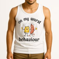 Funny Oktoberfest On My Wurst Behaviour Beer Hot Dog Drinking Team Tank Top