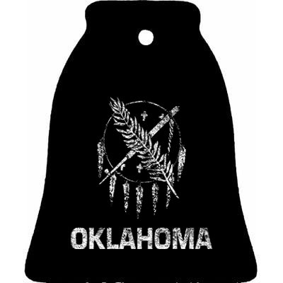 Flag Of Oklahoma The Sooner State Tulsa Norman Edmond Ceramic Bell Ornament