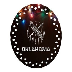 Flag Of Oklahoma The Sooner State Tulsa Norman Edmond Ceramic Oval Ornament