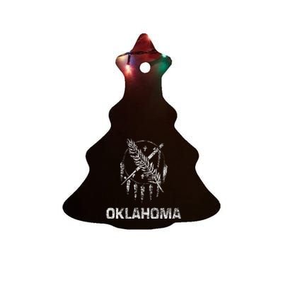 Flag Of Oklahoma The Sooner State Tulsa Norman Edmond Ceramic Tree Ornament