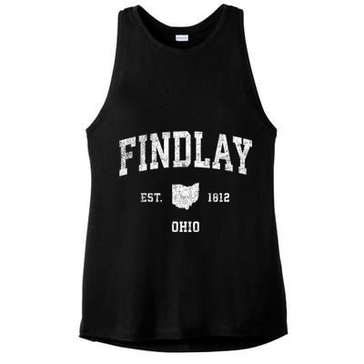 Findlay Ohio Oh Vintage Sports Ladies PosiCharge Tri-Blend Wicking Tank