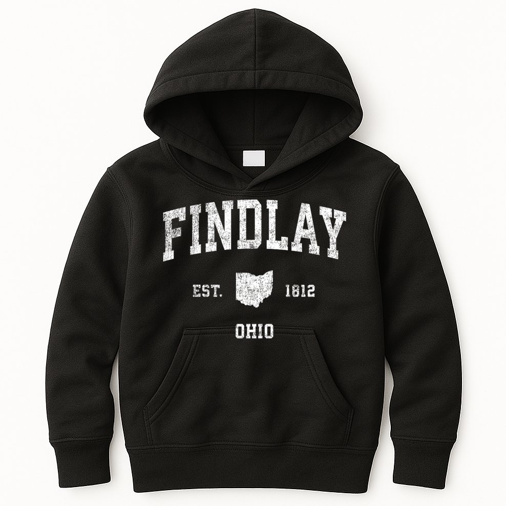 Findlay Ohio Oh Vintage Sports Kids Hoodie