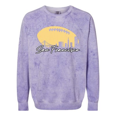 Football Outline Of Your City San Fran Colorblast Crewneck Sweatshirt