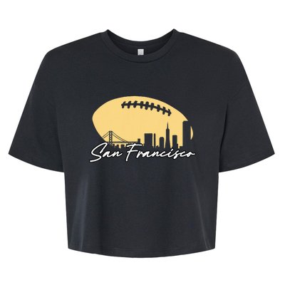 Football Outline Of Your City San Fran Bella+Canvas Jersey Crop Tee