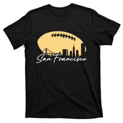 Football Outline Of Your City San Fran T-Shirt