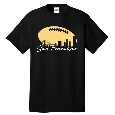 Football Outline Of Your City San Fran Tall T-Shirt