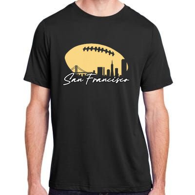 Football Outline Of Your City San Fran Adult ChromaSoft Performance T-Shirt