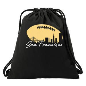 Football Outline Of Your City San Fran Drawstring Bag