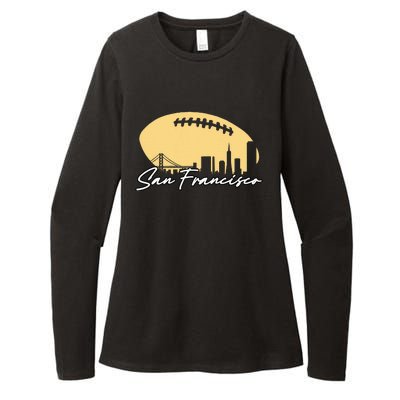 Football Outline Of Your City San Fran Womens CVC Long Sleeve Shirt