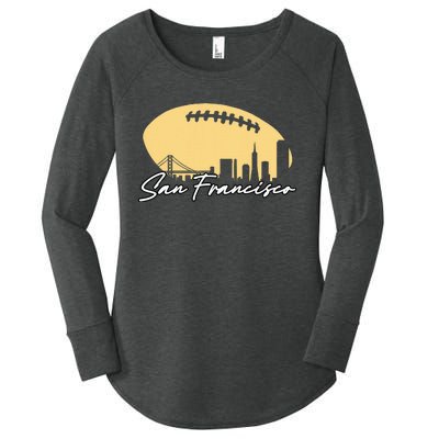 Football Outline Of Your City San Fran Women's Perfect Tri Tunic Long Sleeve Shirt