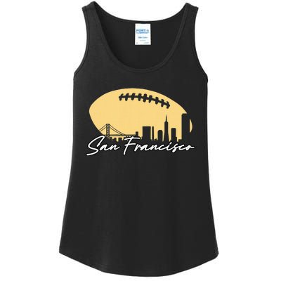 Football Outline Of Your City San Fran Ladies Essential Tank