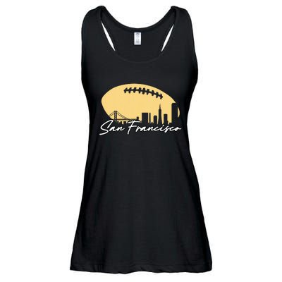 Football Outline Of Your City San Fran Ladies Essential Flowy Tank