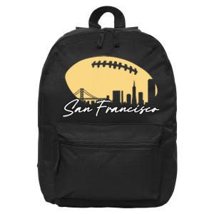 Football Outline Of Your City San Fran 16 in Basic Backpack