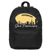 Football Outline Of Your City San Fran 16 in Basic Backpack