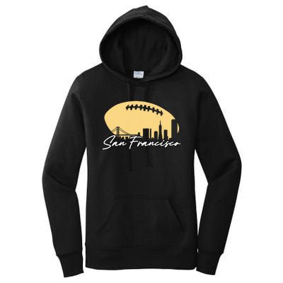 Football Outline Of Your City San Fran Women's Pullover Hoodie