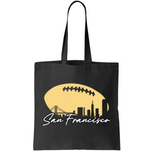 Football Outline Of Your City San Fran Tote Bag