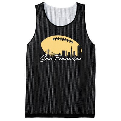 Football Outline Of Your City San Fran Mesh Reversible Basketball Jersey Tank