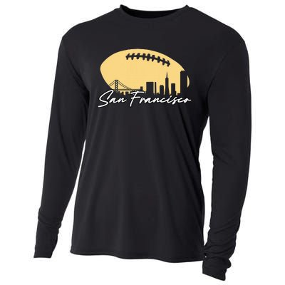 Football Outline Of Your City San Fran Cooling Performance Long Sleeve Crew