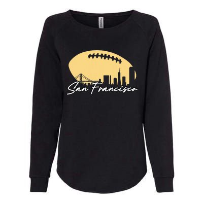 Football Outline Of Your City San Fran Womens California Wash Sweatshirt