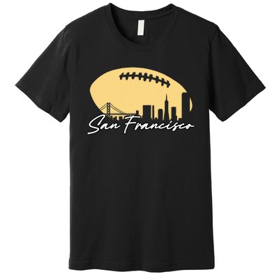 Football Outline Of Your City San Fran Premium T-Shirt