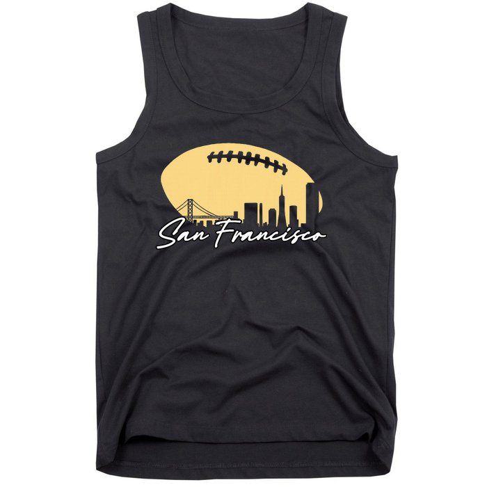 Football Outline Of Your City San Fran Tank Top