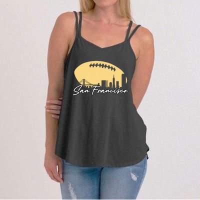 Football Outline Of Your City San Fran Women's Strappy Tank