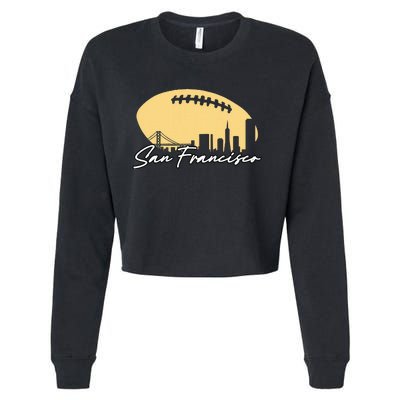 Football Outline Of Your City San Fran Cropped Pullover Crew