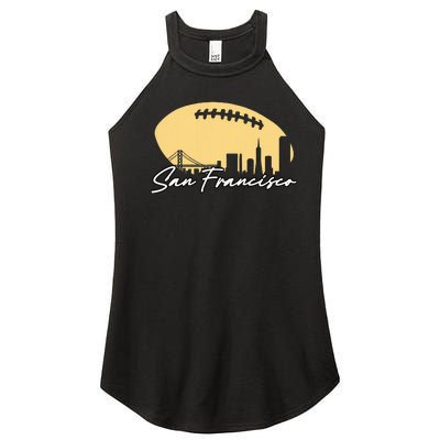 Football Outline Of Your City San Fran Women’s Perfect Tri Rocker Tank