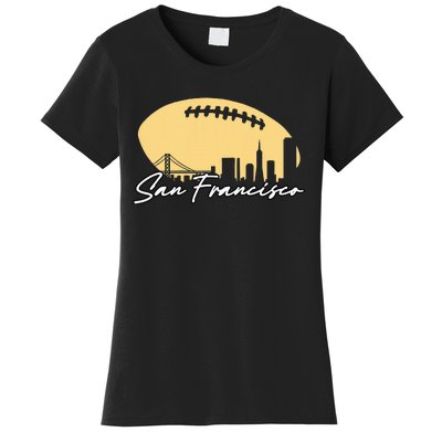 Football Outline Of Your City San Fran Women's T-Shirt