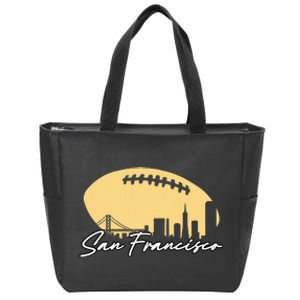 Football Outline Of Your City San Fran Zip Tote Bag