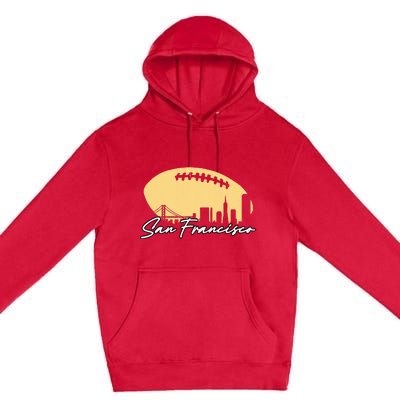 Football Outline Of Your City San Fran Premium Pullover Hoodie