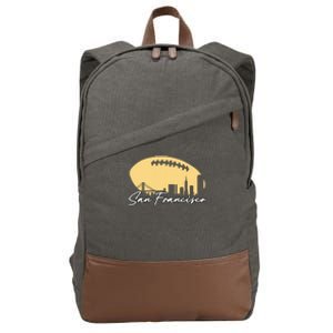 Football Outline Of Your City San Fran Cotton Canvas Backpack