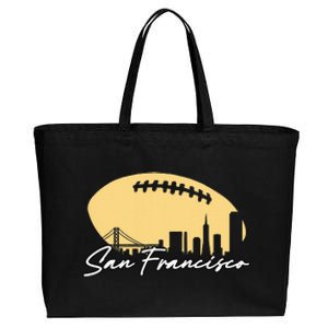 Football Outline Of Your City San Fran Cotton Canvas Jumbo Tote