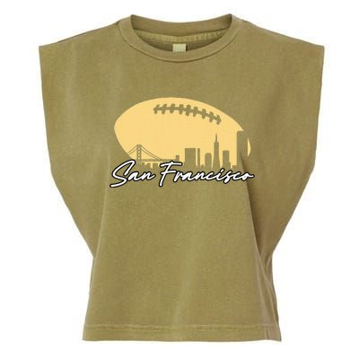 Football Outline Of Your City San Fran Garment-Dyed Women's Muscle Tee