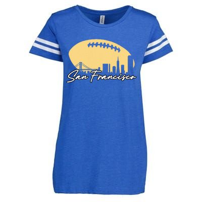 Football Outline Of Your City San Fran Enza Ladies Jersey Football T-Shirt