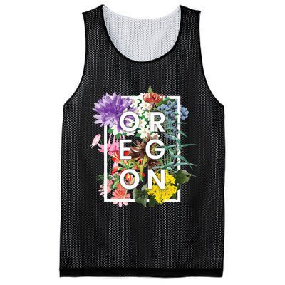 Flowers Of Oregon Word Art Oregonian Pride Mesh Reversible Basketball Jersey Tank