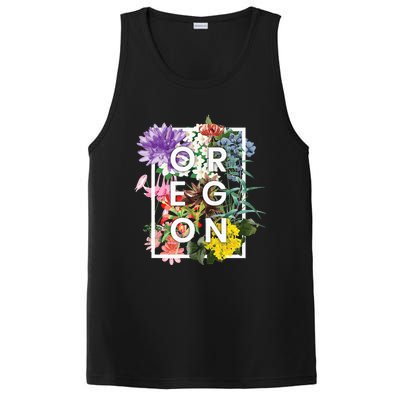 Flowers Of Oregon Word Art Oregonian Pride PosiCharge Competitor Tank