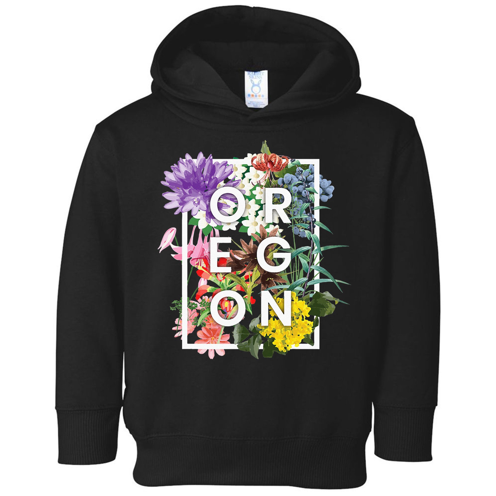 Flowers Of Oregon Word Art Oregonian Pride Toddler Hoodie