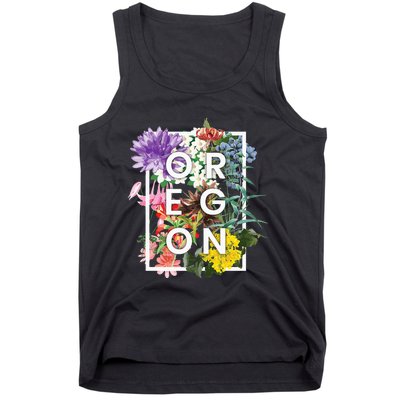 Flowers Of Oregon Word Art Oregonian Pride Tank Top