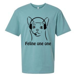 Feline One One Funny 911 Dispatcher Cat Lover Saying Sueded Cloud Jersey T-Shirt