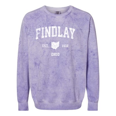 Findlay Ohio Oh Vintage Established Sports Design Colorblast Crewneck Sweatshirt