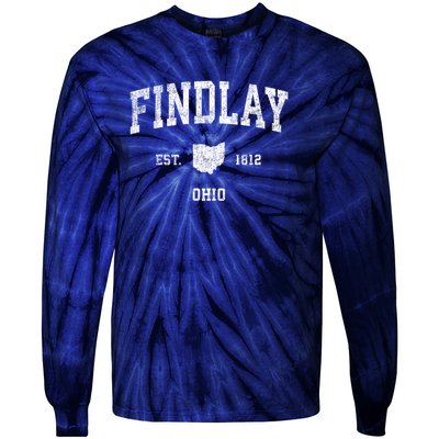 Findlay Ohio Oh Vintage Established Sports Design Tie-Dye Long Sleeve Shirt